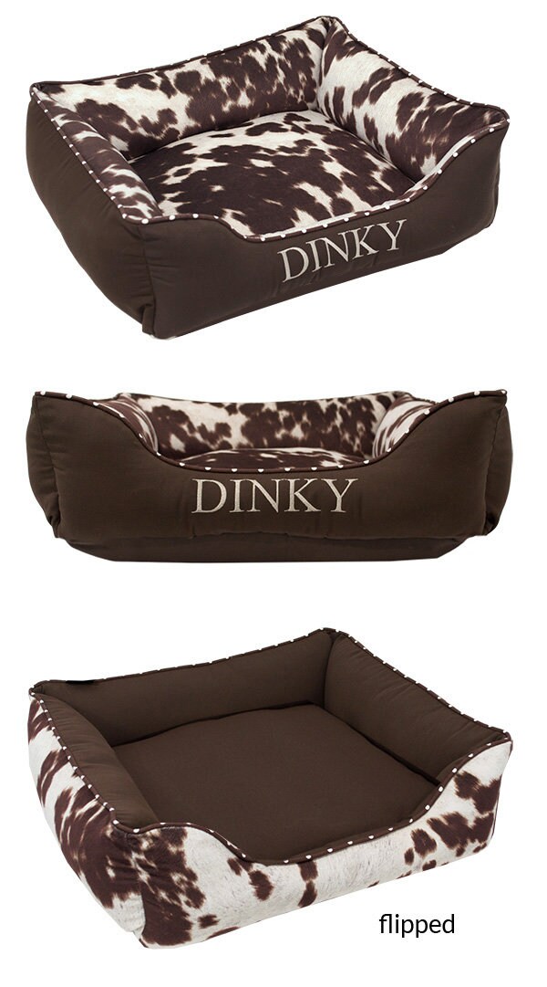Cow Print Dog Bed Faux Cowhide Dog Bed Furniture Cow Print Etsy UK