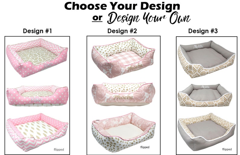 Light Pink Dog Beds Girl Dog Bed With Name Personalized Dog Etsy