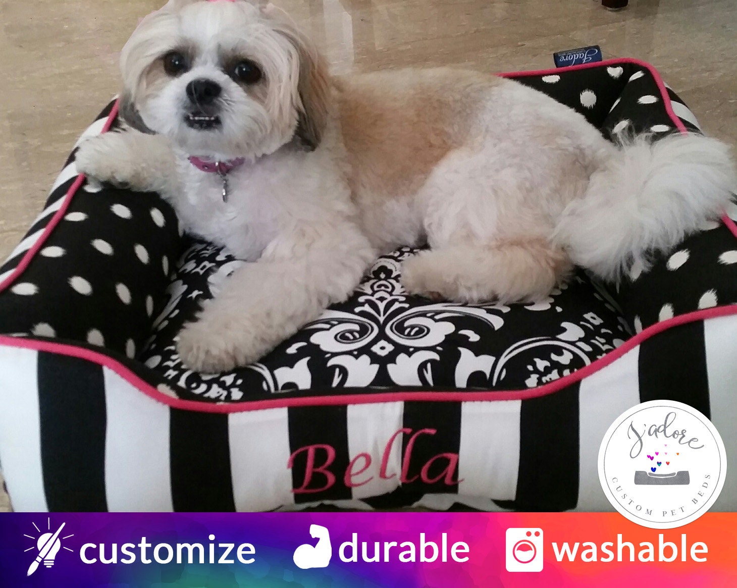 cute monogrammed dog beds