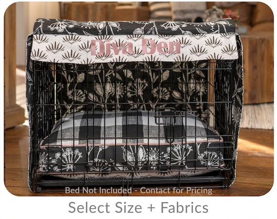 Reversible Dog Crate Cover With Name Embroidery Handmade Custom Kennel Cover Small to Extra Large Etsy