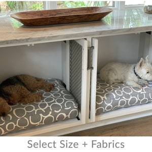 Custom Size Cabinet Dog Beds, Orthopedic Memory Foam Cushion, Kitchen Cabinet or Laundry Room Built in Crate Beds