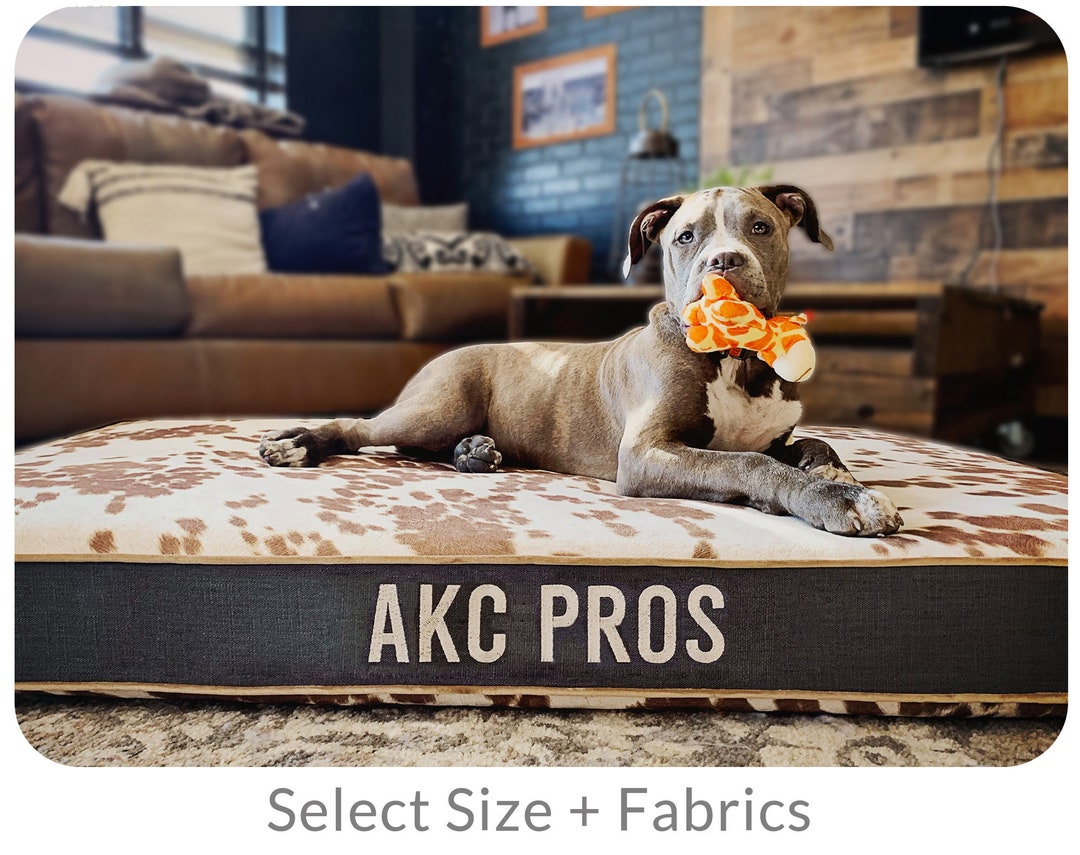 Extra Large Dog Bed With Faux Cowhide, XL Orthopedic Memory Foam