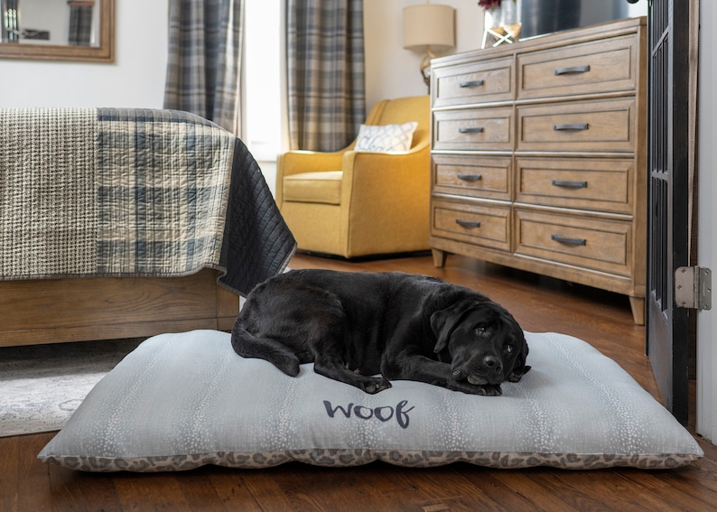Custom Dog Bed Floor Cushion, Western Faux Cowhide with Removable Washable Cover, Designer Pet Bed with Zipper image 6