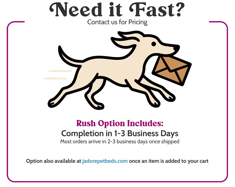 need it fast?  Contact us for pricing on rush completion