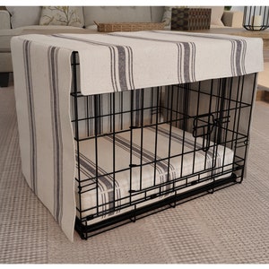 Crate Cover with Gray Stripe and matching bed