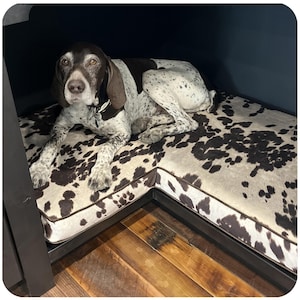 Custom Shaped Corner Dog Bed Cushion, Removable Washable Cover, Premium Foam Options - Made to order
