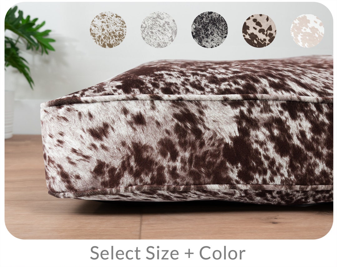 Cow Print Dog Bed Faux Cowhide Luxury Dog Beds Cow Print Etsy