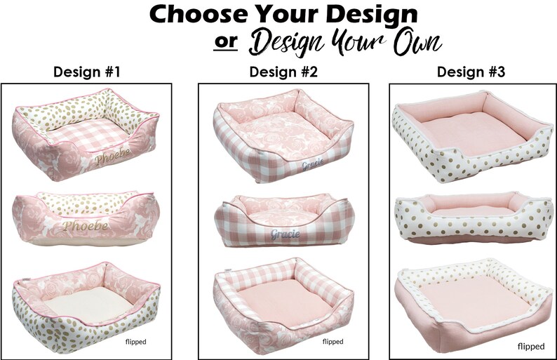 Personalized Dog Bed Pink Dog Beds Small Dog Beds Girly Pet Etsy