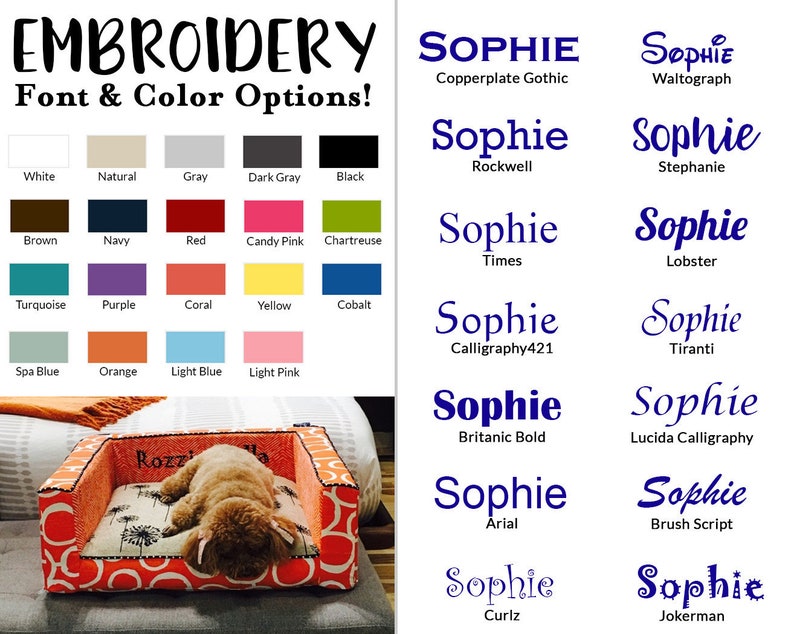 Custom Size Dog Bed With Washable Removable Cover COM Etsy