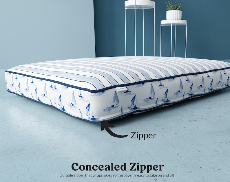 concealed upholstery grade zipper. removable washable cover