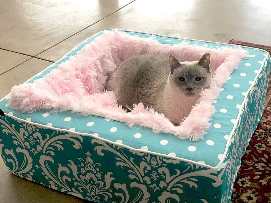 Luxury Cat Bed Soft Blanket Inside Design Your Own Etsy