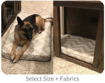 Custom Size Crate Dog Bed Cushion | Cabinet Dog Beds, German Shepherd Bed | Handmade to Order