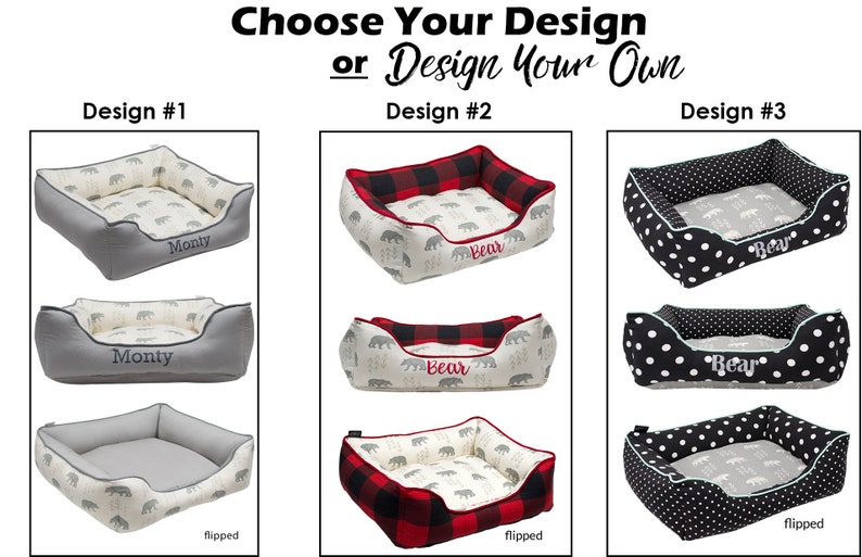 Dog Bed With Name Embroidery Bear Dog Bed Small Dog Beds Etsy