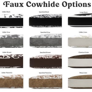 Faux Cowhide Color Options