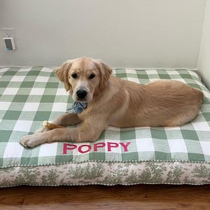 X-Large Fiberfill Dog Bed with personalized name embroidery