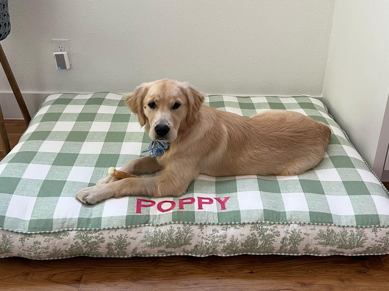 X-Large Fiberfill Dog Bed with personalized name embroidery