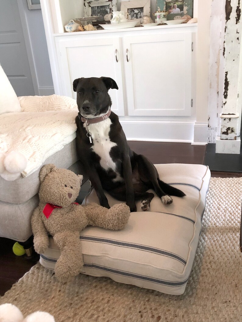 Farmhouse Dog Bed Grain Sack Dog Bed Country Dog Bed Red Etsy