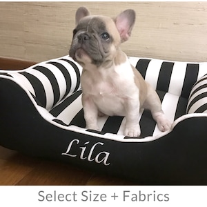 Modern Dog Bed, Washable Dog Beds, Personalized Pet Bed with Removable Cover, French Bulldog, Frenchie beds, Puppy Beds, Cute Dog Bed Gift Bed Design #1