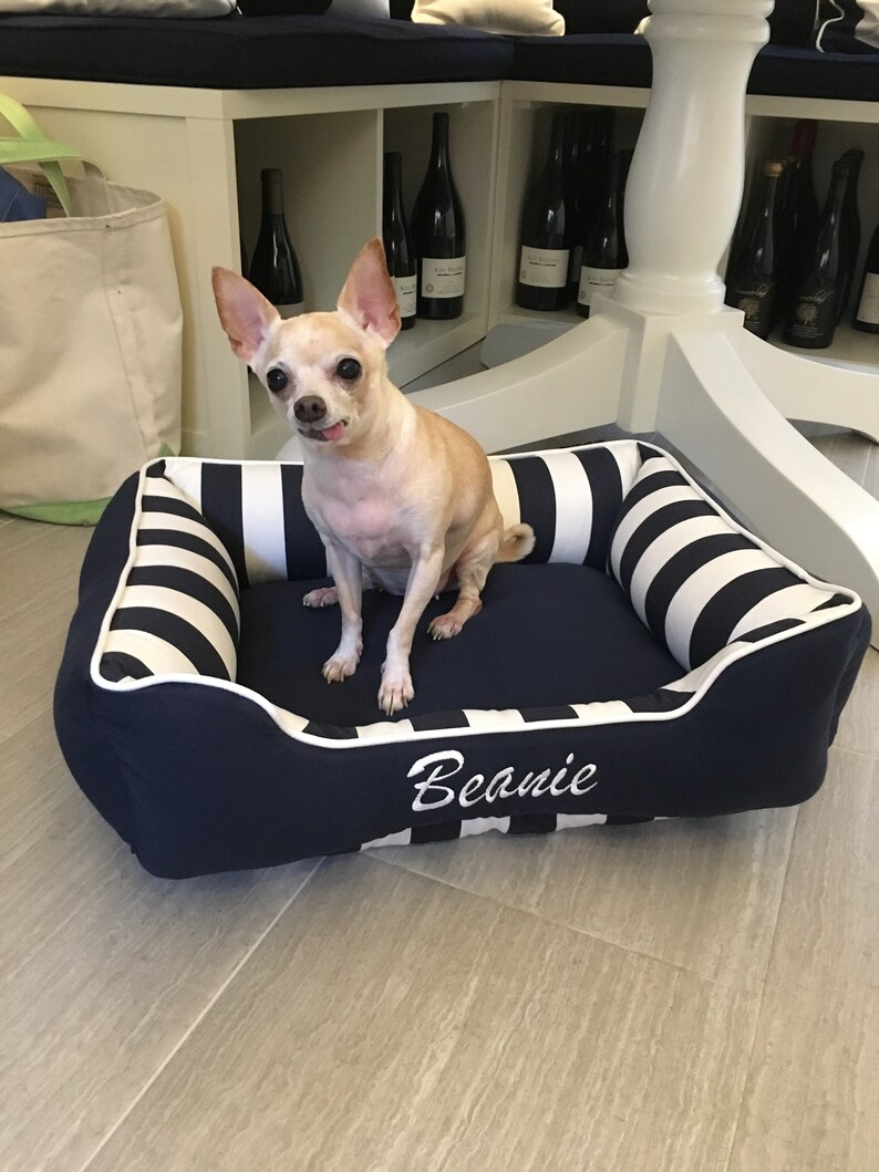 Nautical Dog Bed Navy Blue Dog Bed Durable Dog Bed Etsy