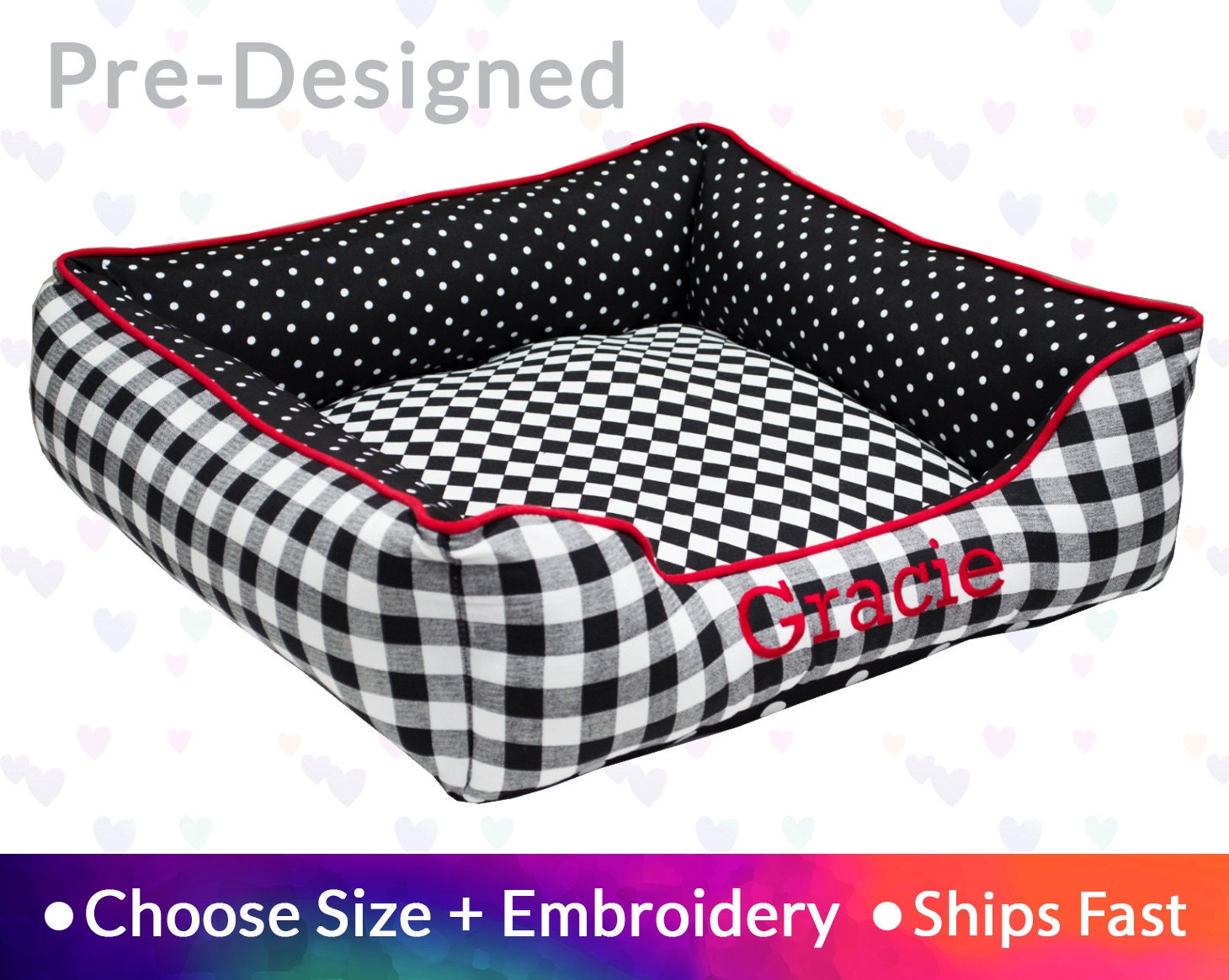 plaid dog beds