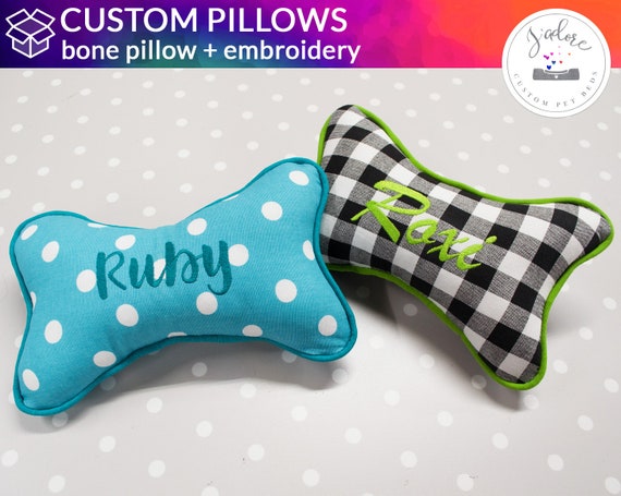 Design Your Own Dog Bone Pillow Personalized Small Medium Etsy
