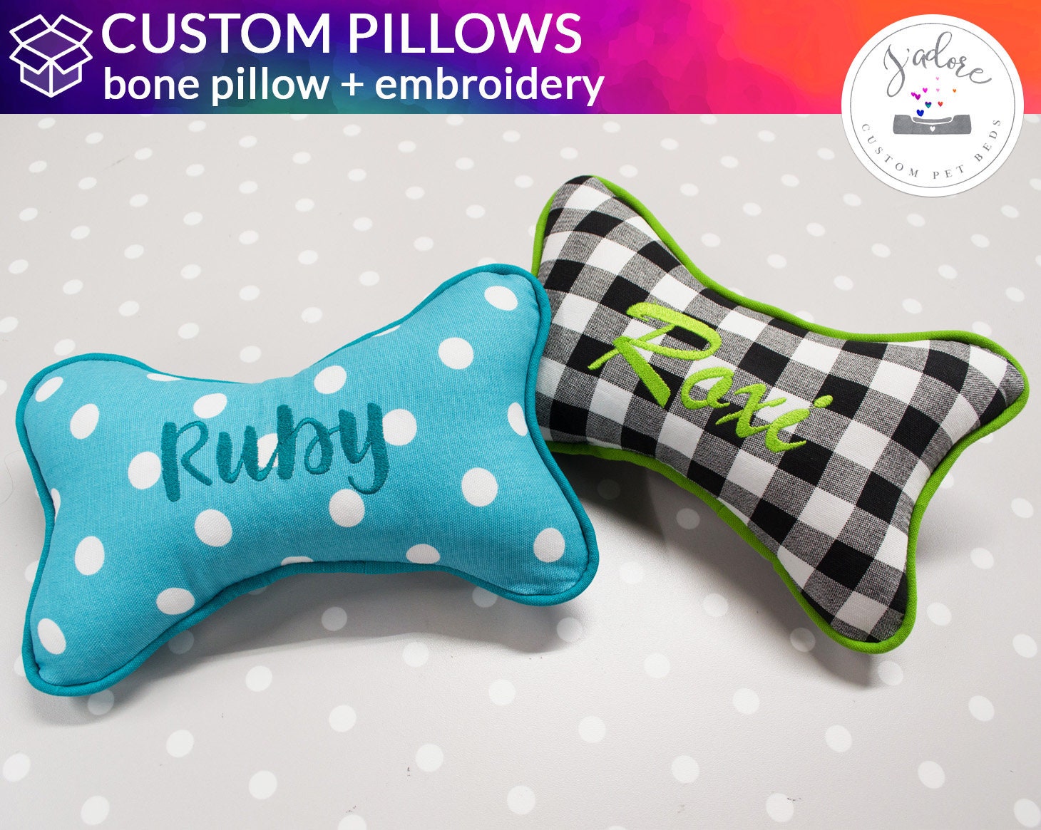 personalized dog bone pillow