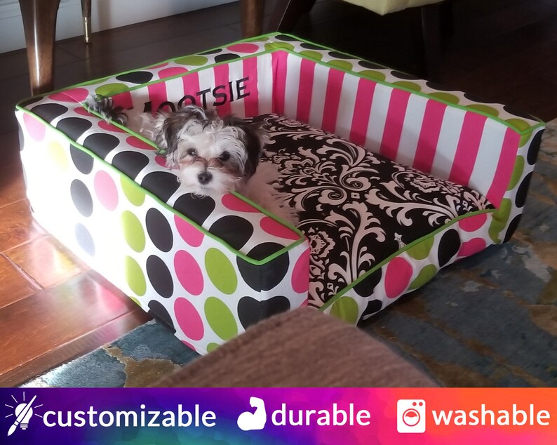 Cute Custom Dog Bed Personalized With Name Designer Dog Bed Etsy
