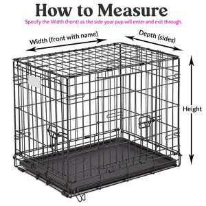 how to measure your crate. Specify which side is the front and we will make the front of the crate that side.