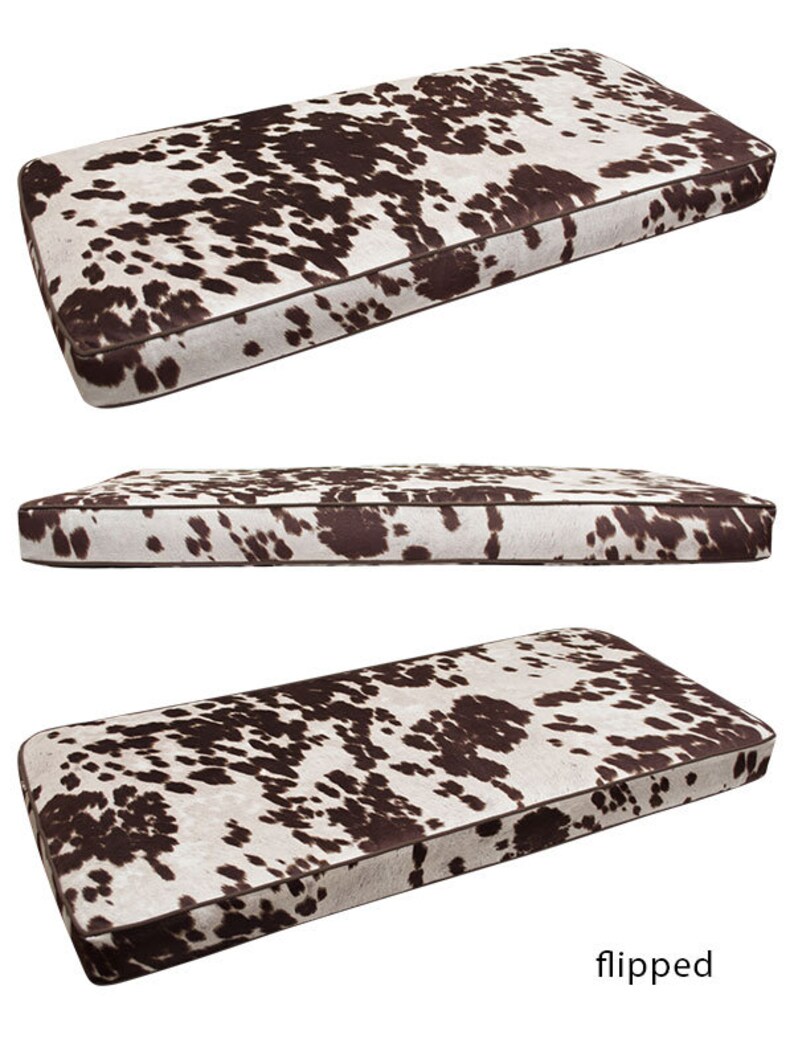 Cow Print Dog Bed Faux Cowhide Cushion in Black Grey Brown Etsy