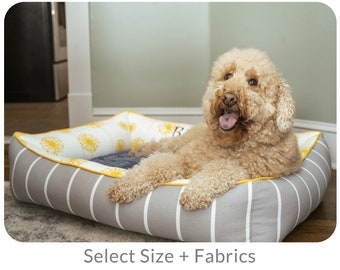 Large Dog Bed with Name, Small to X-Large with orthopedic Memory Foam, Fiberfill, or Cover Only. Removable Washable Cover