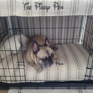 cusom size fiberfill cushion to fit wire crate.