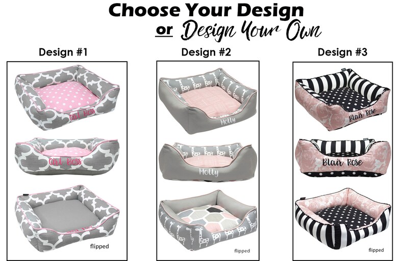 Personalized Dog Bed Pink Dog Beds Small Dog Beds Girly Pet Etsy