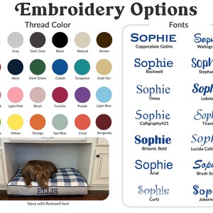 embroidery font and thread color options