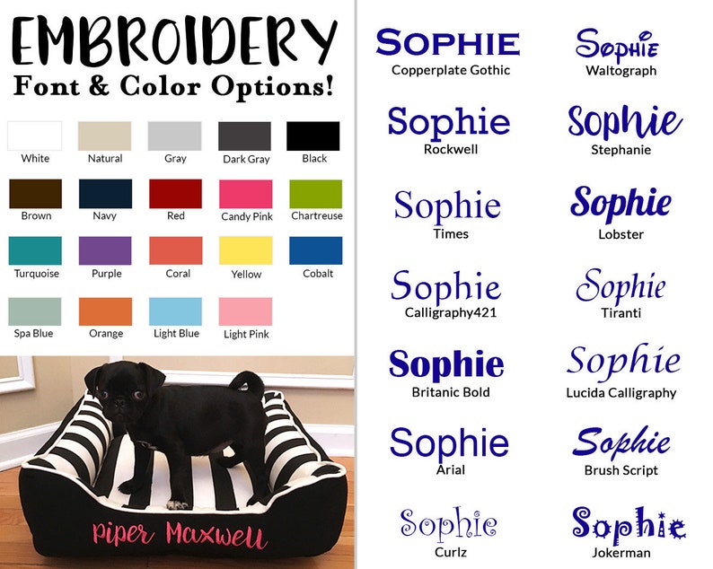 Dog Bed With Name Embroidery Bear Dog Bed Small Dog Beds Etsy