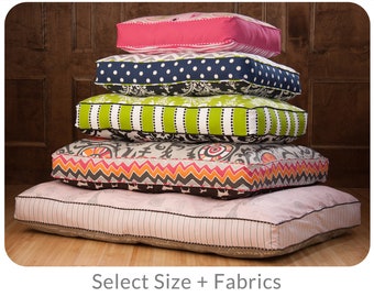Custom Dog Bed, Orthopedic Memory Foam or Fiberfill, Washable Removable Cover