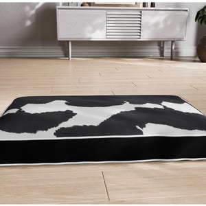 Large Black Faux Cowhide Fabric Combination