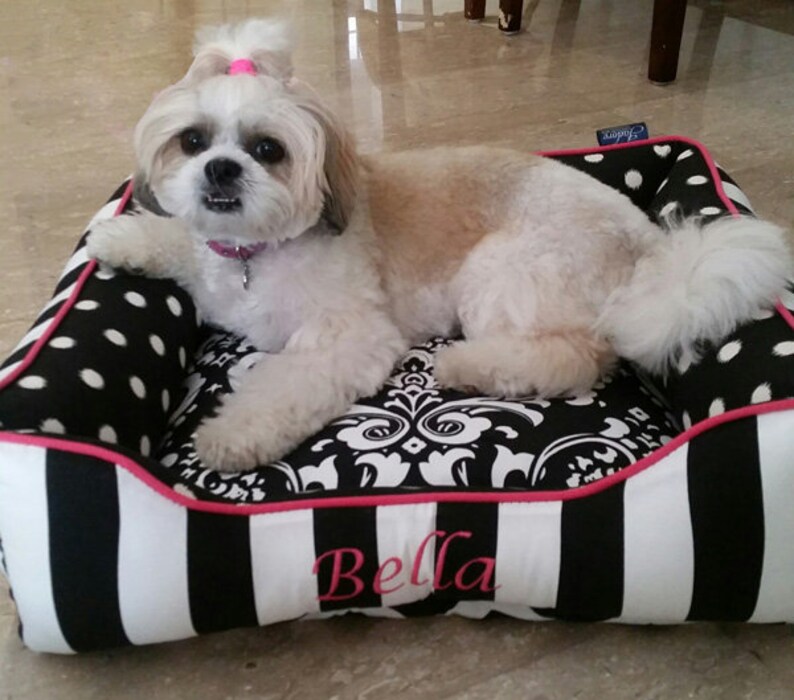 Personalized Dog Bed Girl Dog Bed Pink Dog Beds Washable Etsy
