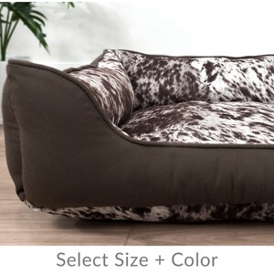 Faux cowhide dog 2024 bed