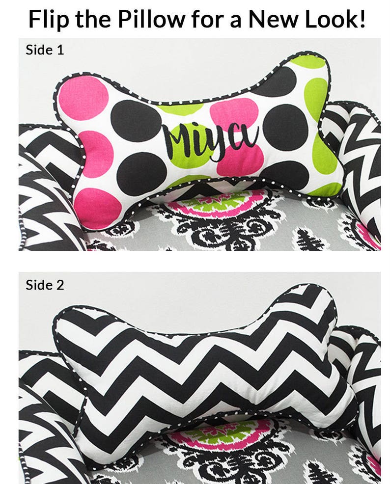 personalized dog bone shaped pillow