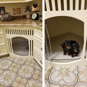 custom size cabinet dog bed for corner kitchen cabinet