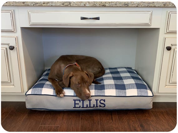 Buffalo Plaid Dog Bed, Washable Cushion with Removable Cover, Choose Size and Insert