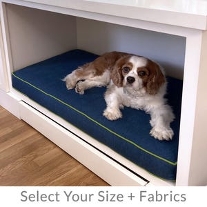 Custom Size Dog Bed, Memory Foam Cushion for Cabinet, Crate, or Built-in - Washable Cover with Zipper