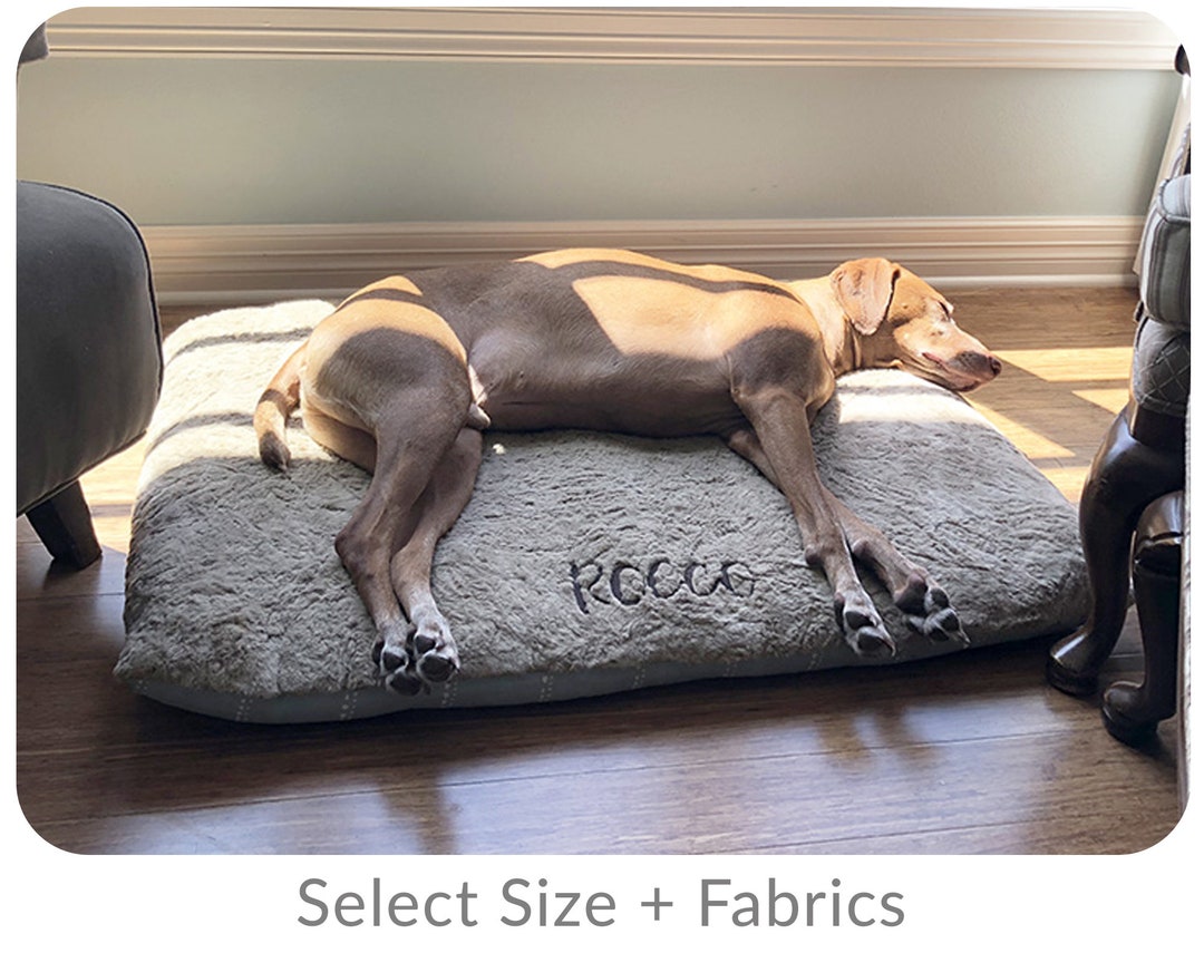 Personalized Pillow Dog Bed Cushion With Fiberfill Insert in Small