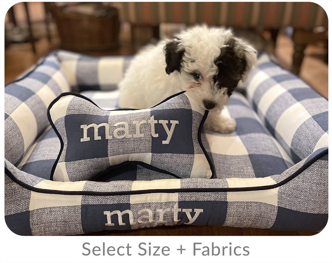 Buffalo Plaid Dog Bed, Farmhouse Dog Bed Washable Removable Cover