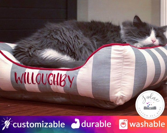 monogrammed cat beds