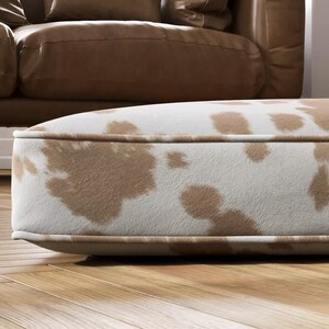 palomino faux cowhide dog bed with plush fiberfill insert