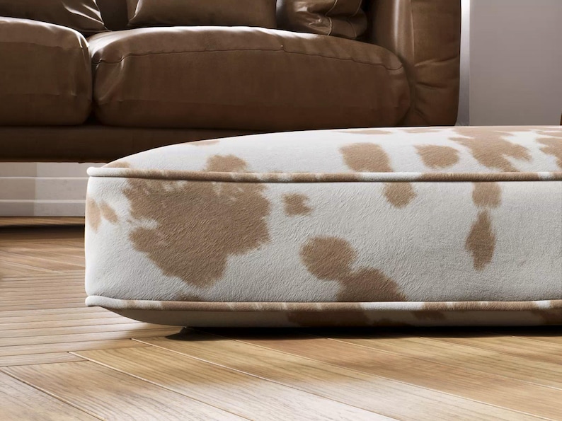 palomino faux cowhide dog bed with plush fiberfill insert