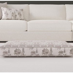 classic netural dog bed with our ecru fabric collection
