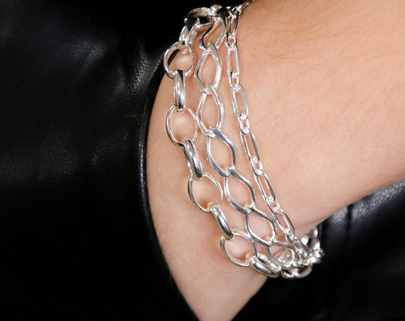 Real Sterling Silver 925 Initial Chain Bracelet