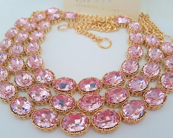 Luz Púrpura Collar de diamantes de imitación de cristal plata plateado georgiano Collet mujeres